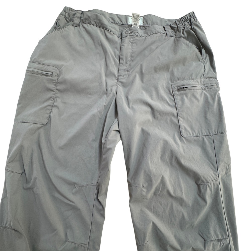 LL‎ Bean Vista Trekking Pants Womens XL Petite Gray Cargo Hiking 293459
